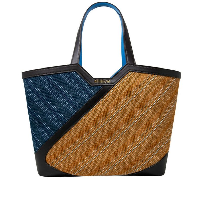 Shopping bag “Andolla ” in Cotone intrecciato e Pelle