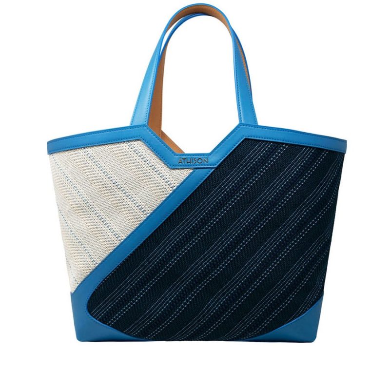 Shopping bag “Andolla ” in Cotone intrecciato e Pelle